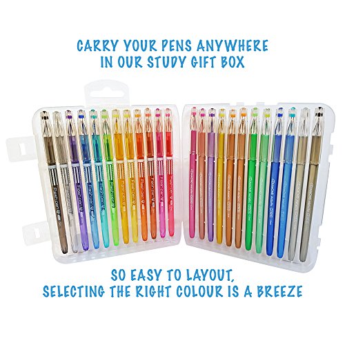 Gelstifte-Set für Erwachsene – Feine Spitze ohne Auslaufen – Metallic, Glitzer, Neon, Flüssigkreide – 24 Farben - 2