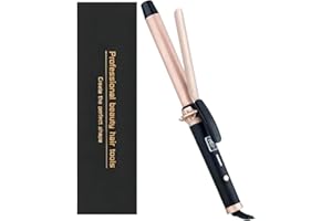 Curling Iron, Lanboo 25mm Hair Curling Wand with Ceramic Coating, Professional Hair Curler, Fast Heating up to 230°C, Dual Voltage for Worldwide, 60mins Auto Off, Suit for Different Hairstyle (Gold)