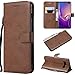 Produktbild Galaxy S10 Plus Hülle, Leder Tasche Handyhülle Flip Wallet Schutzhülle für Samsung Galaxy S10 Plus mit Ständer und Kartenfächer/Magnetverschluss#Q (Brown)
