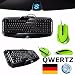 Produktbild Gaming Maus + Tastatur Desktop Deskset Kabel verkabelt Keyboard Mouse Set Pc Computer Spiele Zocker Spiele Gamer Game Qwertz deutsche Deutsch grün