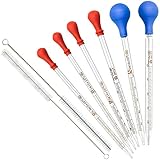 Hohe Qualität: Pipetten sind aus Borosilikatglas, dick und langlebig. Tropfenform：Glas. Der runde Kopf: super Qualität Silikagel, die ungiftig und Umweltschutz ist. 3.3 Borosilicate Glas： Super Qualität Glas. Physikalische und chemische Prop. Klare Skala：Haltbar