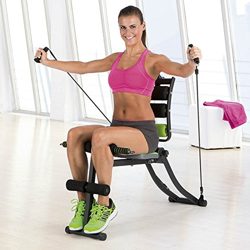 VITALmaxx 00162 Swingmaxx Fitnesstrainer 6 in 1 | Trainiert Bauchmuskeln, Rücken, Bizeps, Trizeps & Schultern | Platzsparend Verstaubar | Schwarz-Grün - 10