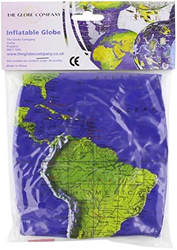12" Dark Blue Topographical Inflatable Globe