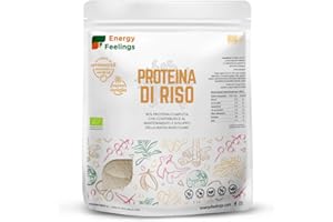F Energy Feelings Proteine di Riso al Gusto di Vaniglia in Polvere BIO 1 Kg | 80% Proteine Vegetali | Proteine Vegane Massa Muscolare e Dimagrire | Senza Zuccheri Aggiunti, Lattosio né Glutine