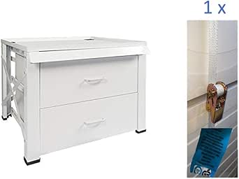 Untergestell für Waschmaschine Extra Hoch mit 2 Schubladen und