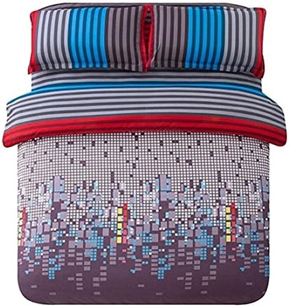 Striped Printed 3/4 Piece Pillow Case/Bed Sheet/Duvet Cover Comfort Beding Set