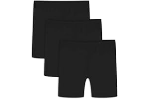Auranso Girls Cycling Shorts Age 5-14 Teen Kids Cotton PE Dance Cycle Gymnastic Shorts Breathable Under Dress Shorts for Girls 3 Pack