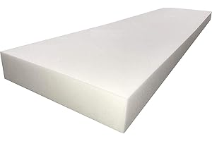 BECKY CAMERON High Density white Firm Upholstery Foam Sheet For Cushions, Sofa, Beds, Seats, Campervans, Indoor/Outdoor Padding, DIY (4" (~10 cm) Thick, 80" x 25" (200cm x 63cm))