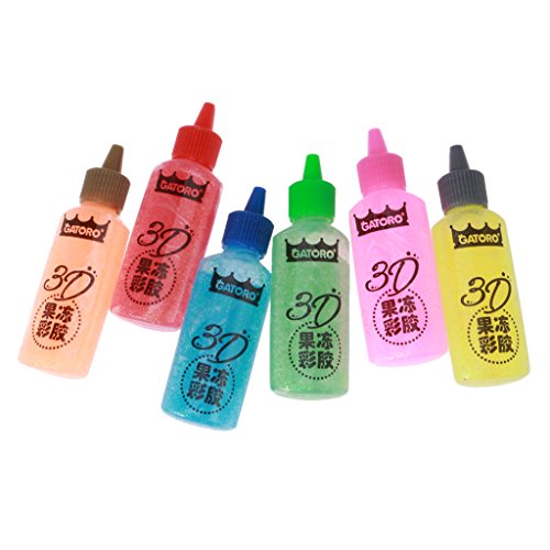 MagiDeal 6pcs Farben Waschbarer Glitter Glue Glue Stifte Glitter Gelmalstifte 9cm 25g - 3
