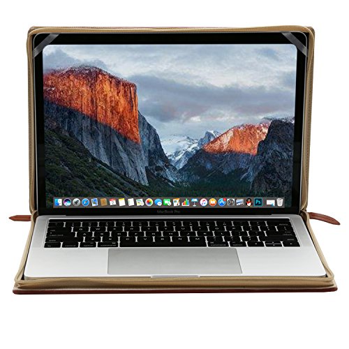 MOSISO MacBook Pro 15 Sleeve Rei  verschluss 2017   2016 Freisetzung A1707 mit Touch Bar  Hochwertige PU Leder Book Case Vintage Classic H  lle Tasche