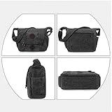 GSTEK Messenger Tasche Kuriertasche Umhängetasche Retro Stoff Leinen Lässige Umhängetasche Schultertasche Messenger Bag für Sport, Arbeit, Schule, Reisen - 3