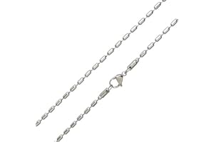 DONDON Collana da uomo in acciaio inox con chiusura a moschettone in acciaio inox