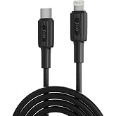 Juo 27W USB Type-C to Lightning iPhone iPad ile Uyumlu Silikon Hızlı Şarj ve Data Kablosu Siyah 1 Metre