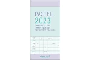 Calendario per la famiglia 2023 GreenLine Pastell, 12 mesi, 22 x 45 cm
