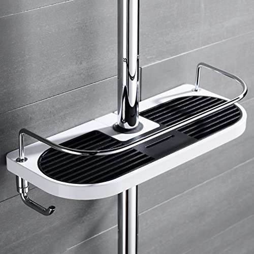 Duschstangen Ablage für Shampoo, Conditioner, Seife, ohne zu Bohren,weiß - 4