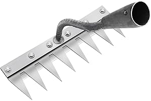 SUNSIOU Rastrello Multifunzione Elimina Erbacce, Rastrello Giardino Portatile, Sarchiatore per Erbacce Manuale per Agricoltura e Giardinaggio, Rastrello Manuale per Erbacce, per Estirp (8 Denti)