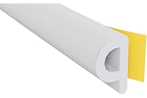 LOWENERGIE Stormguard EPDM Draught Excluder Self Adhesive Rubber Door Window Seal Roll (10 Metres, P White)