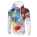 Produktbild Herren Kapuzenpullover Btruely Herbst Winter Männer Hooded Sweatshirt Casual Digital Print Hoodie Coat (XXL, Weiß)