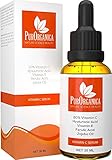PurOrganica VITAMIN C SERUM for Face - Premium 20% Vitamin C with Hyaluronic Acid - Top Anti Wrinkle, Anti Ageing Face, Eye and Neck Organic Serum - Professional Grade 30ML bottle - Works or Your Money Back Guarantee