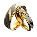 2 pieces Couples Rings for Men Women Gold Wedding Bands Engagement Anniversary LoversALRG0086GO RS.699.00