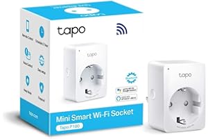 TP-Link TAPO P100 - Wi-Fi Mini Smart Plug, ideal para agendar ligar/desligar y economizar energía, si necesita HUB, compatibl