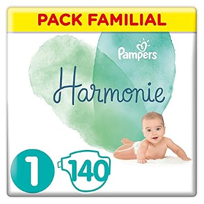 Pampers - Harmonie - Couches Taille 1 (2-5 kg) - Pack Familial (140 couches)