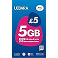 Lebara Scheda SIM UK Pay As You Go - 3 GB di dati, 1000 minuti e testi nel Regno Unito, 100 minuti internazionali per £5