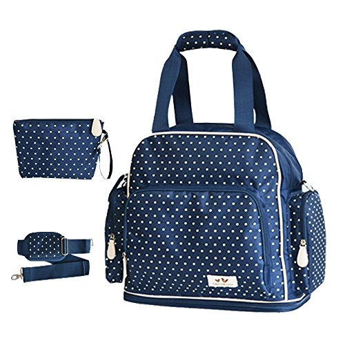Bebamour Nappy Changing Bag Functional Baby Nappy Backpack (Blue)