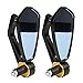 Produktbild Andux Zone Motorrad Rückspiegel Cafe Racer Spiegel für Durchmesser 22mm Lenker Ende 1 Paar LXHSJ-01 (Schwarz/Gold)