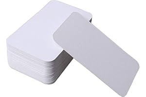 NUOSHEN nuosen 100 Pieces Blank Kraft Paper White Blank Cards, Message Card Word Card Halloween Christmas Day DIY Gift Card (White)