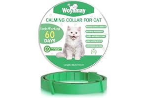 Woyamay Collare Calmante per Gatti, Collari Calmanti Feromoni Gatto Regolabile e Impermeabile, Naturale Anti-Ansia Collare Gatto Calmante per Gatti di Taglia Piccola, Media e Grande, Verde