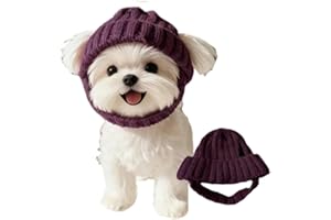 GÉNÉRIQUE Bonnet en Tricot de Laine Rouge pour Chien, avec Cache-Oreilles – Chapeau d'hiver Chaud pour Chiens et Chats, Doux et élastique, Cache-Oreilles Chaudpour, Convient aux Petits Chiens (D)