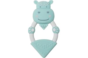 Cheeky Chompers Zahnungshilfe mit Tiermotiv | Beißringe mit Integriertem Gel-Applikator | Weiches Silikon-Design | 100% BPA- und Phthalat-Frei | Chewy Das Nilpferd