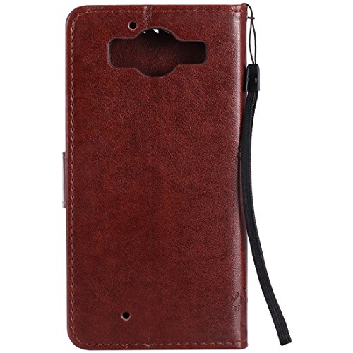Nancen Tasche Hülle für Microsoft Lumia 950 (5,2 Zoll) Flip Schutzhülle Zubehör Lederhülle mit Silikon Back Cover PU Leder Handytasche im Bookstyle Stand Funktion Kartenfächer Magnet Etui Schale - 2