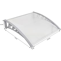 Auvent De Porte En Polycarbonate HUOLE - 80x120cm - Brun - Protection Contre Pluie Et UV - Pour Entrée, Terrasse
