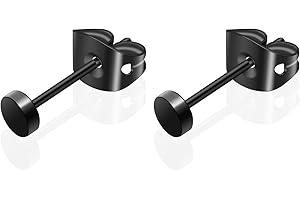 ARTSKIN Tytanowe kolczyki na sztyfcie, nie wywołujące alergii, dla kobiet, mężczyzn i dziewcząt, średnica krążka: 3 mm - 5 mm, kolory: różowe złoto, złote, srebrne, czarne, kształt: okrągłe, płaskie, dla