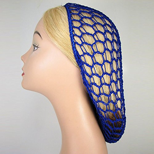 THICK HAIR NETS ELASTICATED SNOOD 1940s STYLE ONE SIZE FITS ALL (Blue)