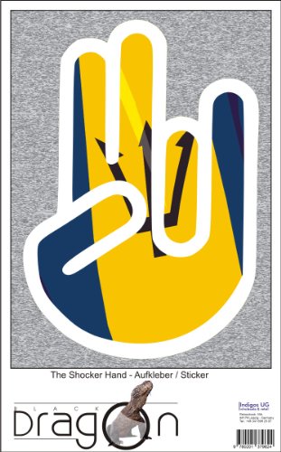 The Shocker Hand - Laptop Notebook Skin Sticker Cover Art Decal - 210x144 mm white Outline with Flag - Barbados
