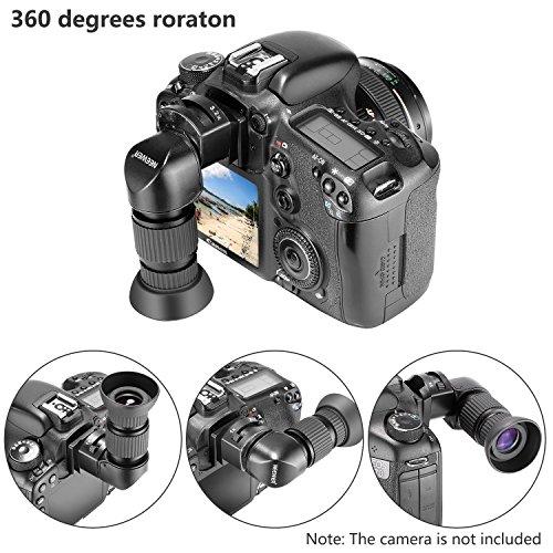 Neewer   1  x 3 2  x Grossissement Viseur    angle droit avec 5  adaptateurs de fixation pour appareil photo DSLR comme CANON  Nikon  Pentax  Minolta  Dynax  Samsung  Olympus