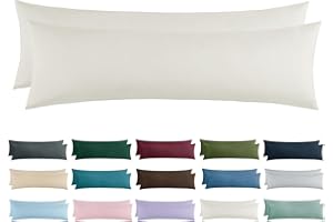 Aisbo Poszewka na poduszkę 40 x 145 cm, zestaw 2 sztuk - poduszka do spania na boku 40 x 145 cm, beżowa, z mikrofibry, miękka, Öko-Tex poszewka na poduszkę 145 x 40 dla osób śpiących na boku