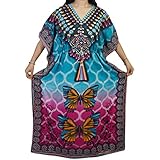 Indiatrendzs Women Kaftans Light Viscose Boho Kimono Long Kaftan Dress Chest : 56