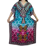 Indiatrendzs Women Kaftans Light Viscose Boho Kimono Long Kaftan Dress Chest : 56