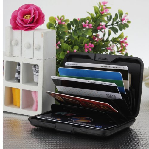 Alu wasserdichte Kreditkarten Visitenkarten Etui Case Tasche Box Hülle Kartenbox Aufbewahrungsbox Black - 2