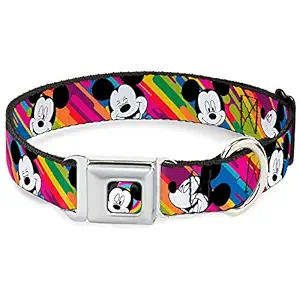 Buckle-Down DC-WDY096-WL DYBS Mickey Mouse Winking Close Dog Collar, WIDE-Large/18-32