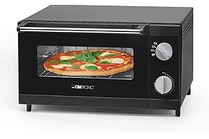 Clatronic Four à pizza avec espace de cuisson de 12 litres | idéal pour griller et réchauffer | Four avec chaleur supérieure et inférieure | Mini-four avec minuterie de 60 minutes | MPO 3520