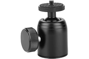 VBESTLIFE 360 ° -Stativ-Kugelkopf, 1/4-Zoll-drehbares Stativ-Einbeinstativ-Panoramakugelkopf-Unterseite Angeschlossen an 1/4 3/8 Stativ-Maximallast 2KG-Halterung für SLR-Kamera