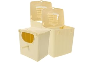 Happyyami 3pièces Boîte Nidification pour Perruches Plastique Résistant Suspendue pour Petits Oiseaux comme Calopsittes Et Inséparables Supporte Toutes Saisons