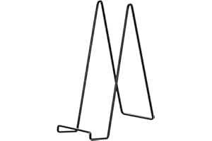 DIDUDIDU Soporte para Platos Decorativos Grandes - Soporte de Caballete para Expositor Mesa - Soportes Metalicos Para Placas Pesados | Cuadros | Marcos de Fotos | Libros | Lienzos - Negro - 2 Piezas - 30,5 cm