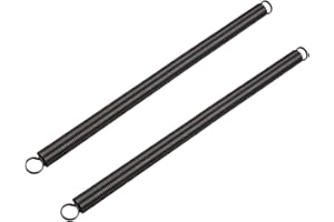 SOURCING MAP sourcingmap 1.4mmx16mmx300mm Manganese Steel Extension Tension Springs Black 2pcs