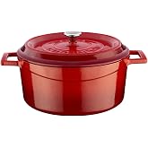 Lava D&ouml;k&uuml;m Yuvarlak Tencere, Trendy, 24 cm, 4.49 L Hacim, Kırmızı